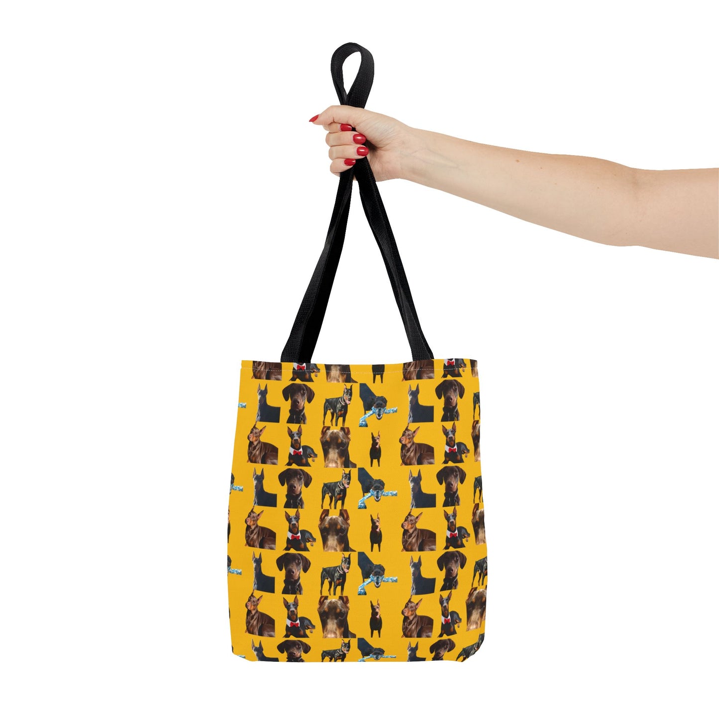 Edition 1 Doberman Model Pattern Yellow Tote Bag