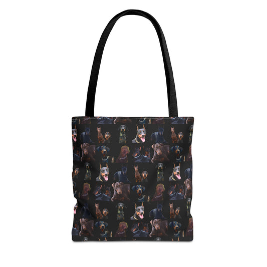 Edition 5 Doberman Model Pattern Black Tote Bag