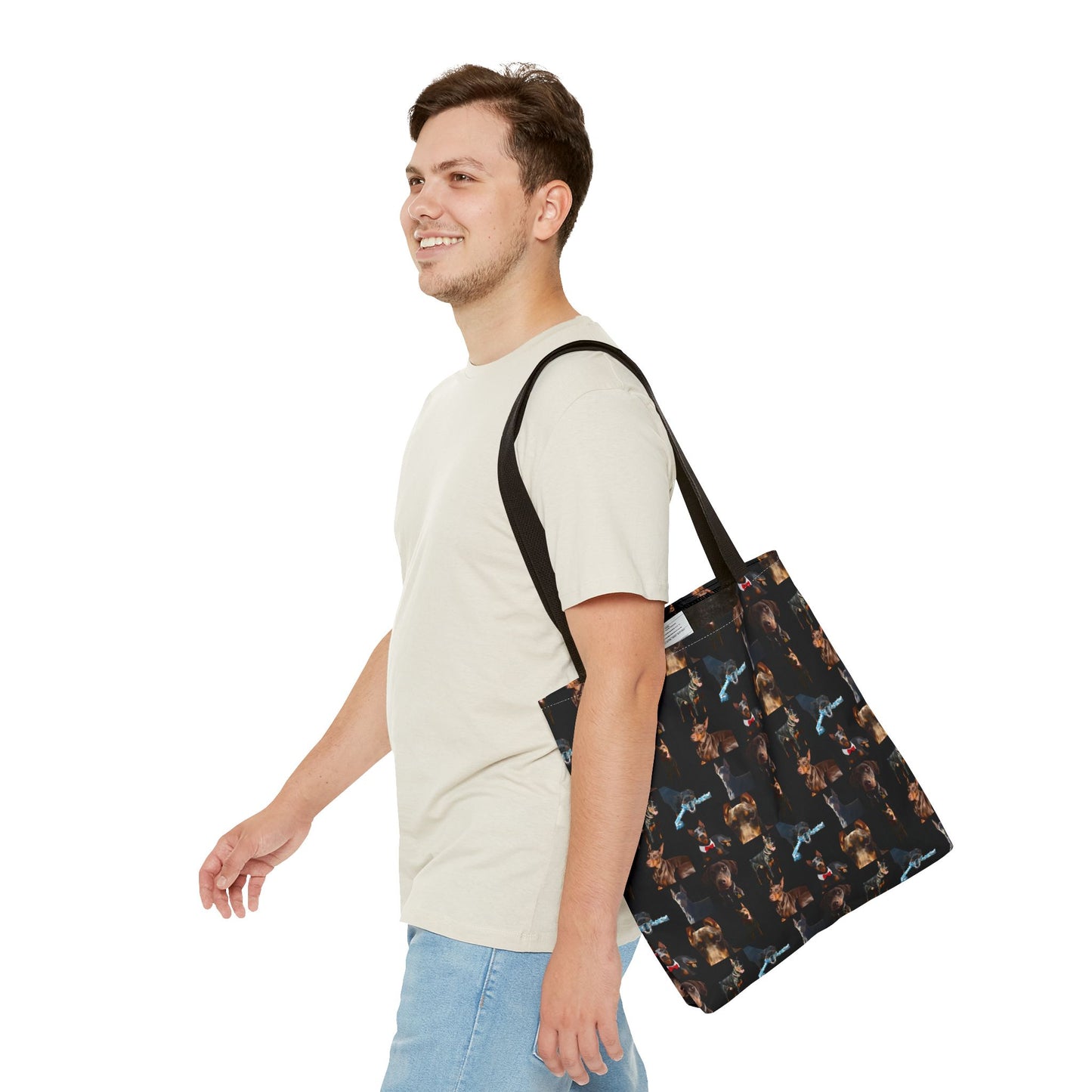 Edition 1 Doberman Model Pattern Black Tote Bag