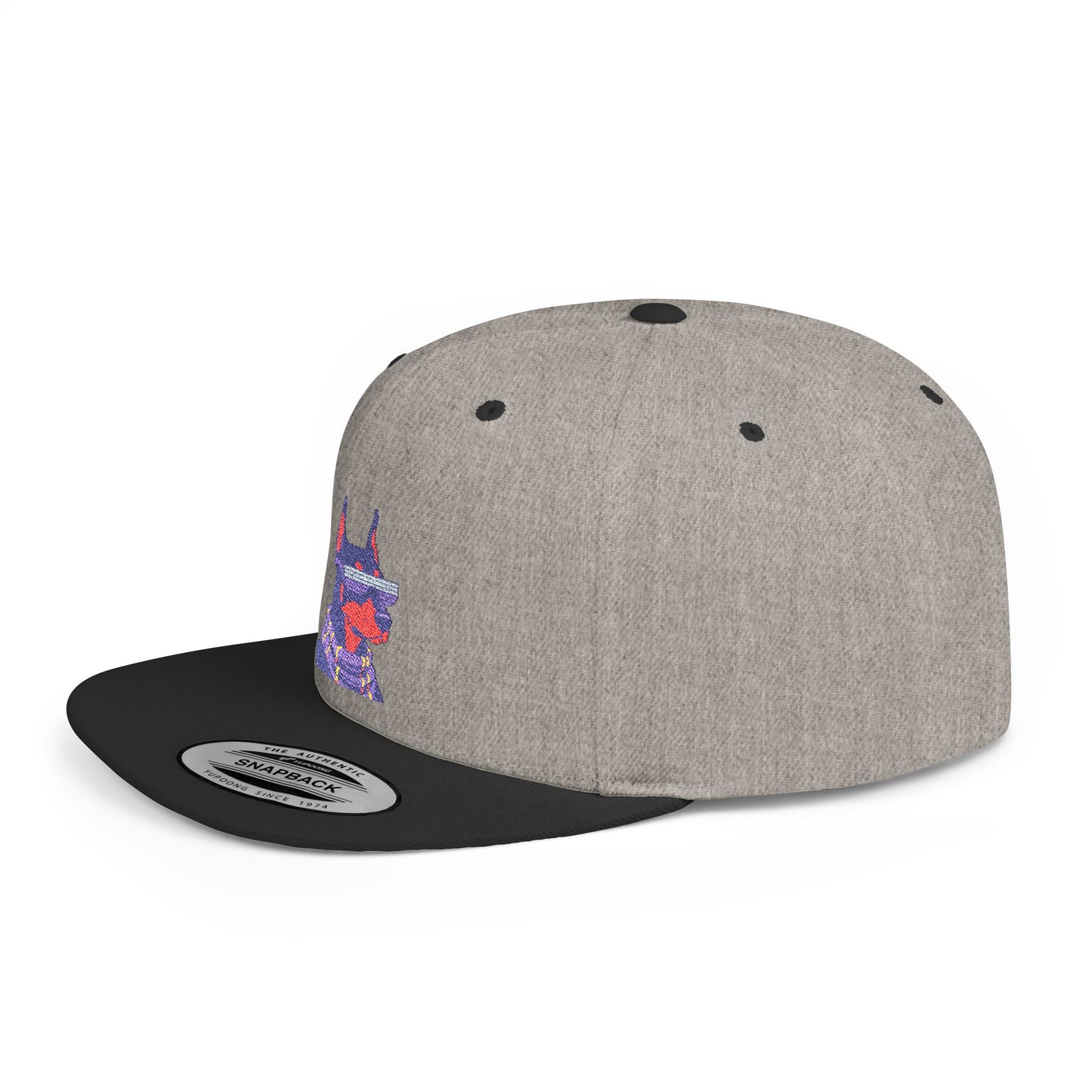 Doberman 2 Embroidered Flat Bill Snapback