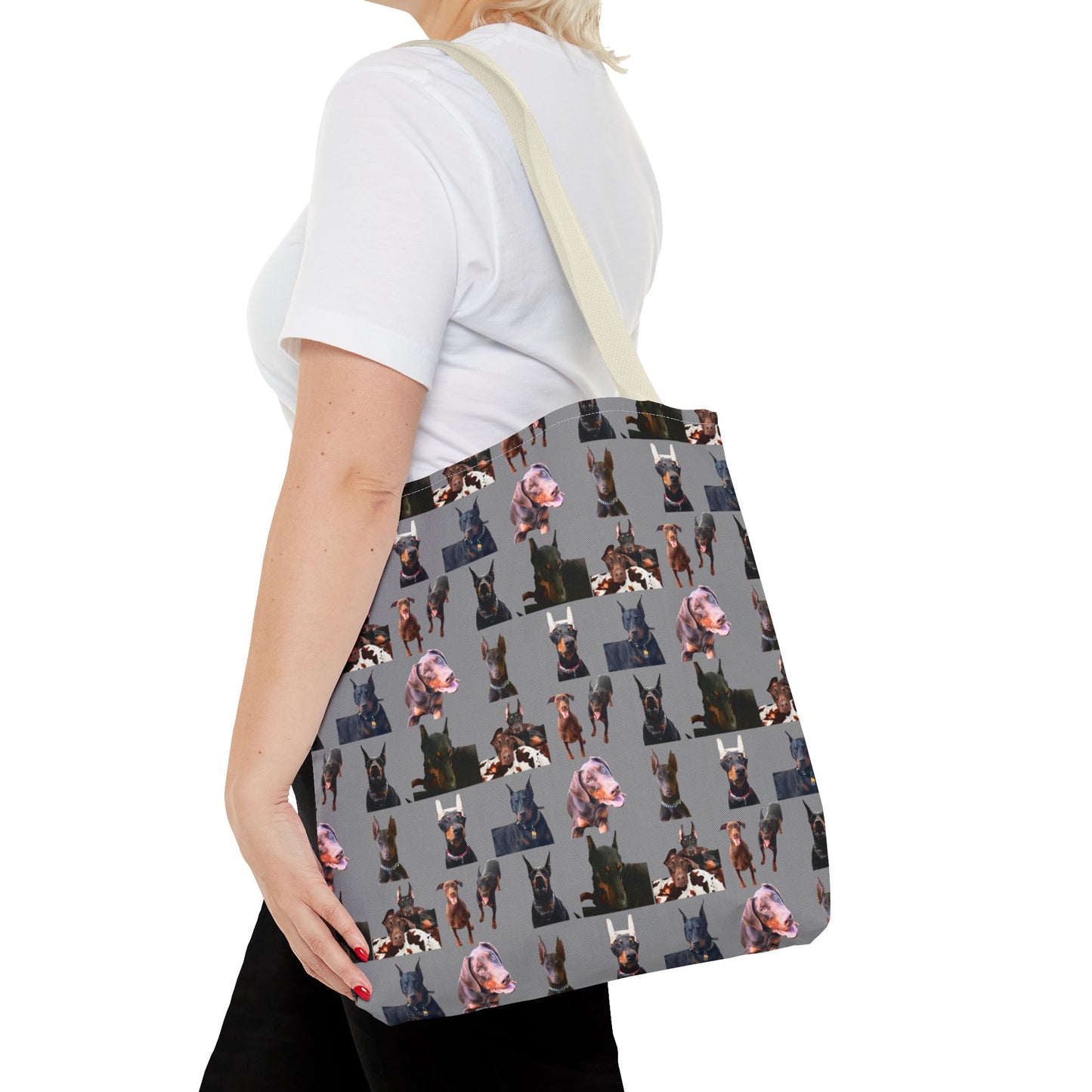 Edition 10 Doberman Model Pattern Gray Tote Bag