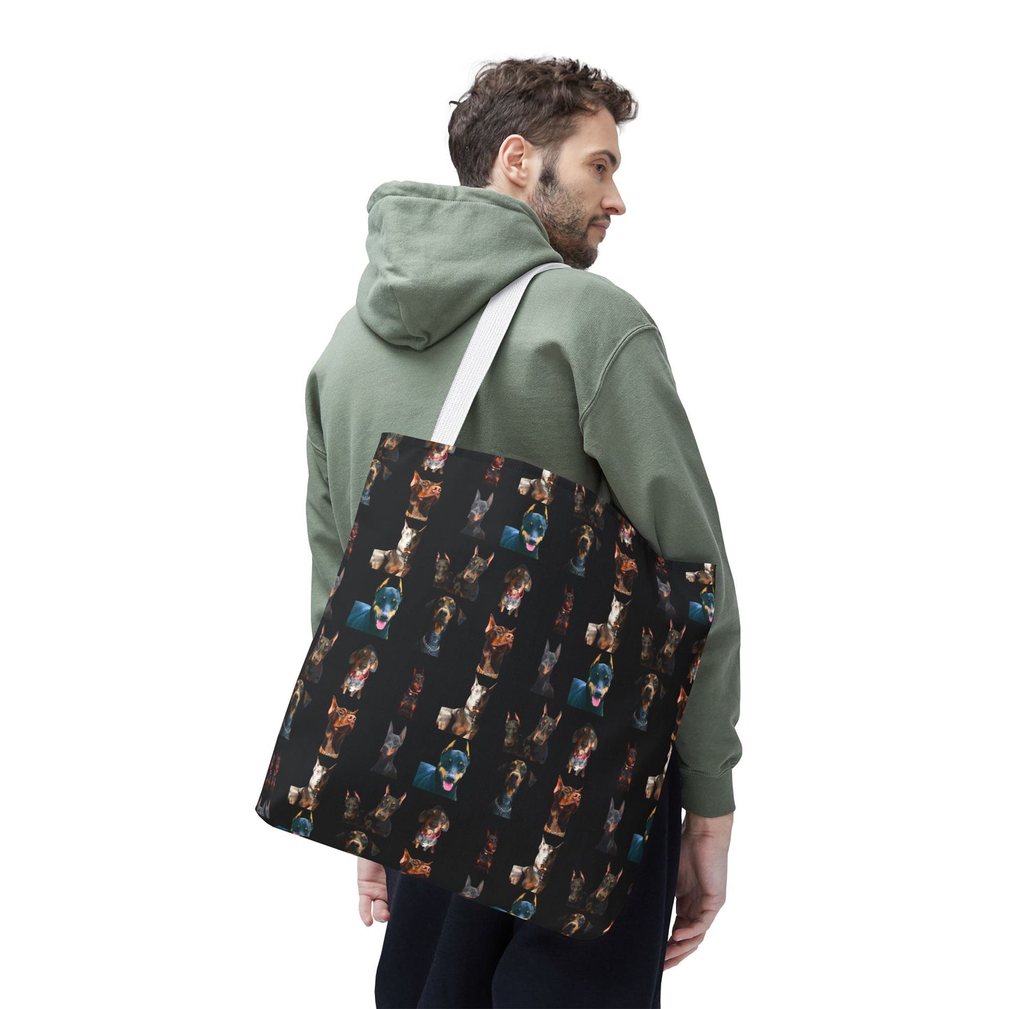 Edition 4 Doberman Model Pattern Black Tote Bag