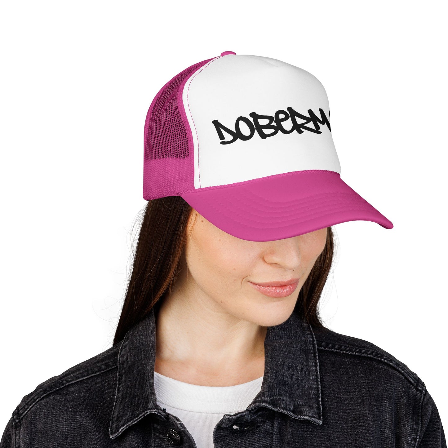 Doberman Graffiti Foam Trucker Hat Made in USA