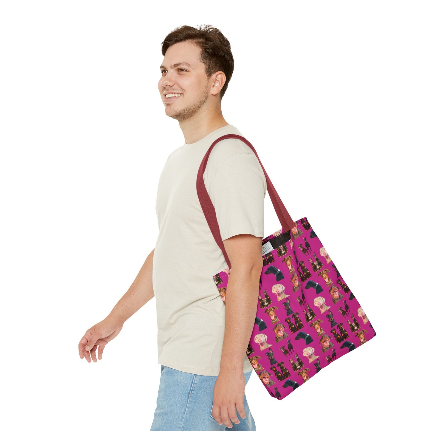 Edition 9 Doberman Model Pattern Pink Tote Bag