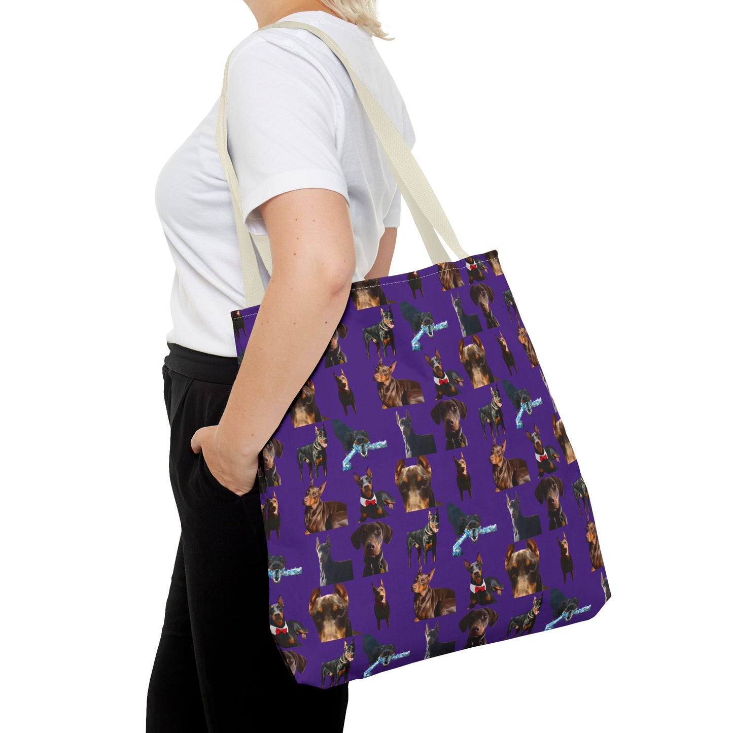 Edition 1 Doberman Model Pattern Purple Tote Bag