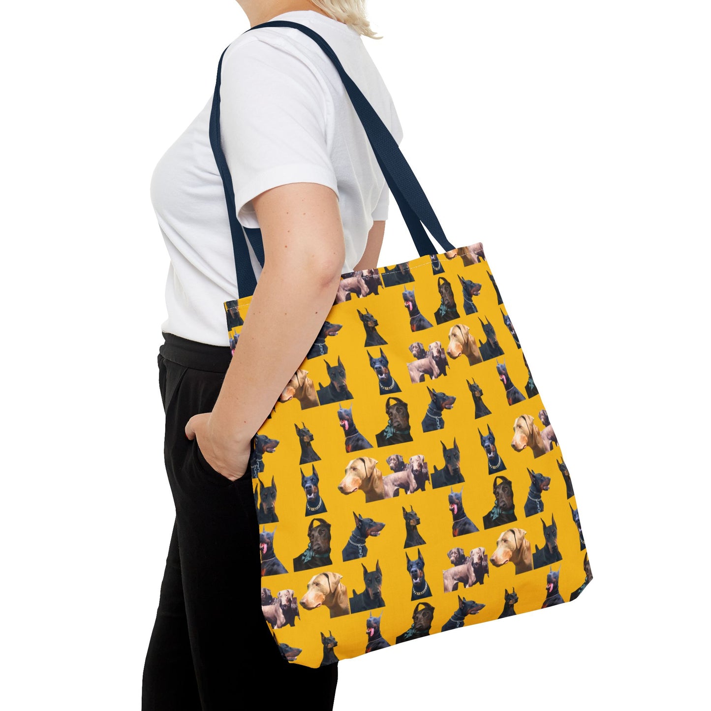Edition 8 Doberman Model Pattern Yellow Tote Bag