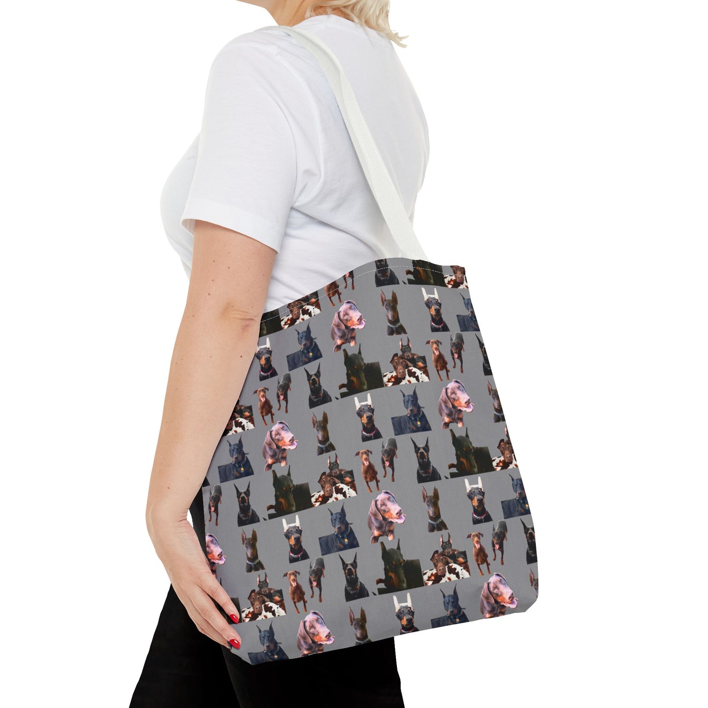 Edition 10 Doberman Model Pattern Gray Tote Bag